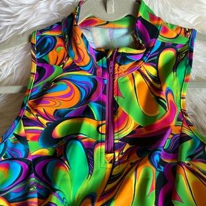 Funky athletic dress with quarter zip and pockets!